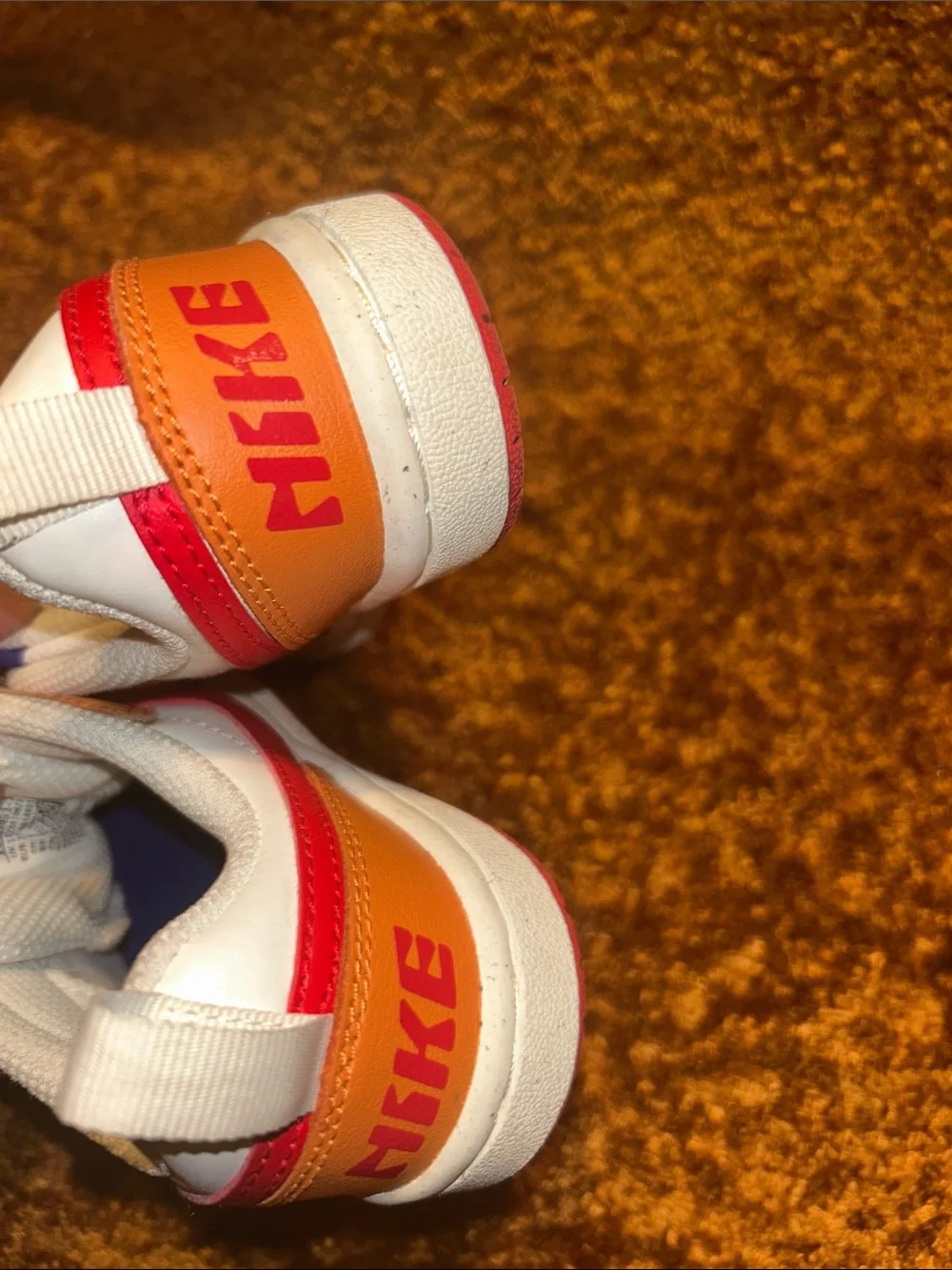 Nike Kids Orange, Red and Blue Low-Top Sneakers with White Base